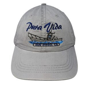 Pura Vida San Diego CA Slideback Hat Gray One Size Adjustable Alternative